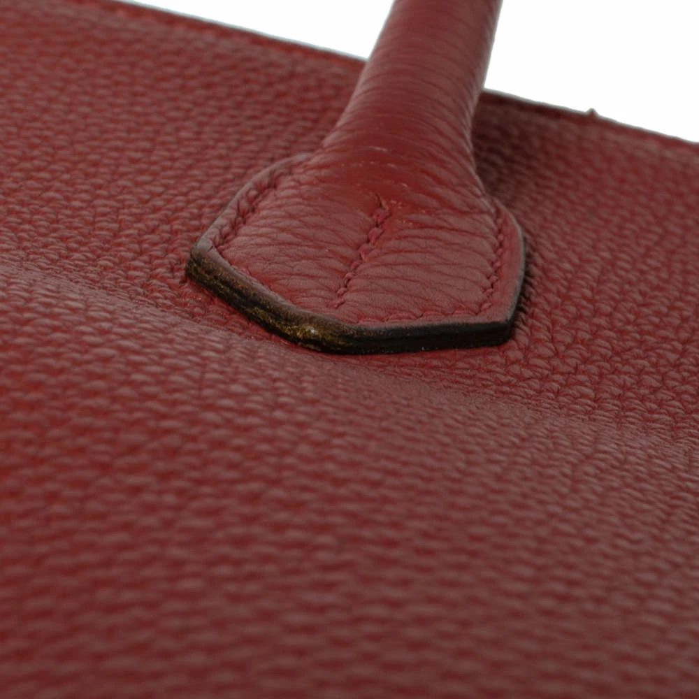 Hermes Rouge Piment Togo Leather Palladium Plated Birkin 35 Bag For Women 8 Hermes Rouge Piment Togo Leather Palladium Plated Birkin 35 Bag For Women - Image 6