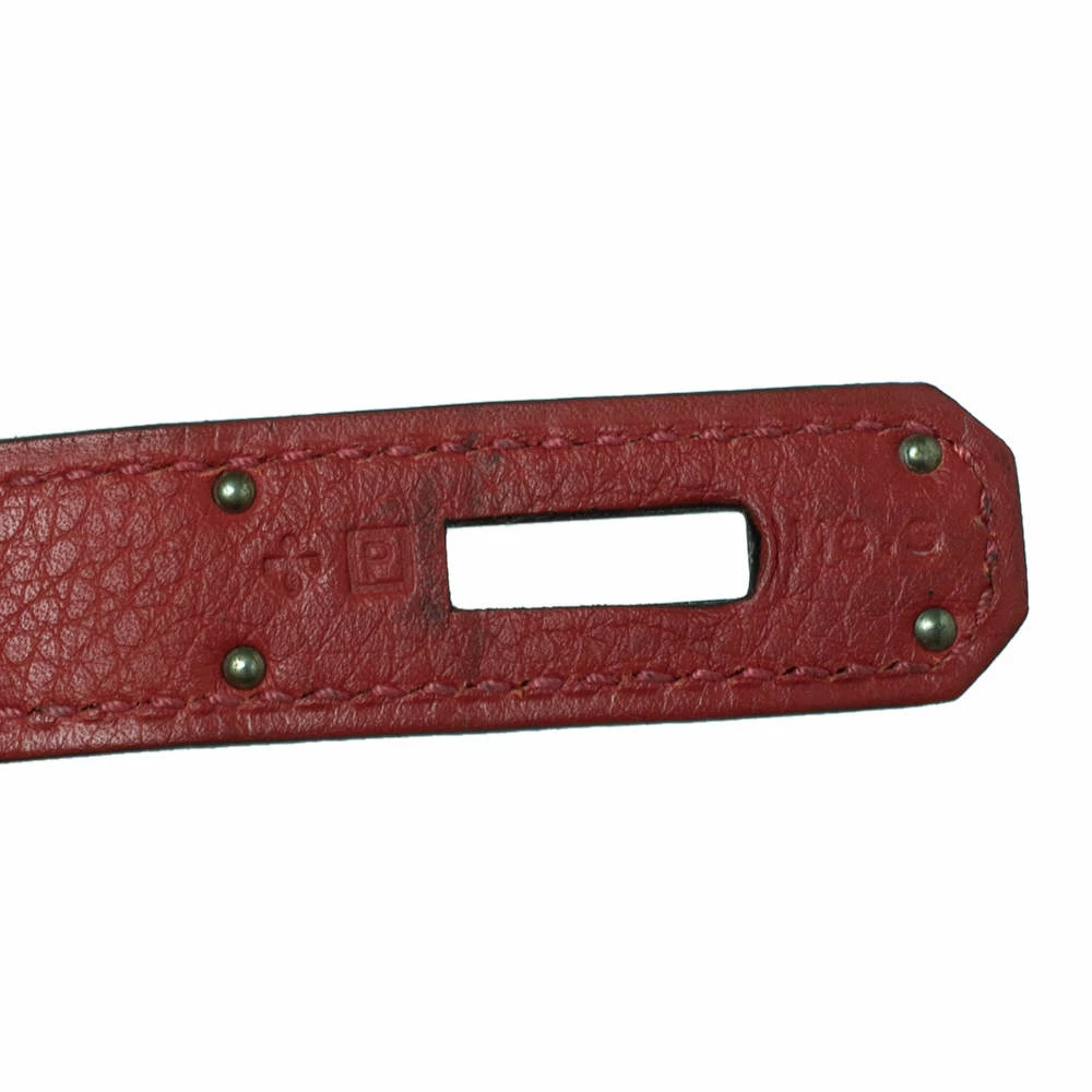 Hermes Rouge Piment Togo Leather Palladium Plated Birkin 35 Bag For Women 18 Hermes Rouge Piment Togo Leather Palladium Plated Birkin 35 Bag For Women - Image 16