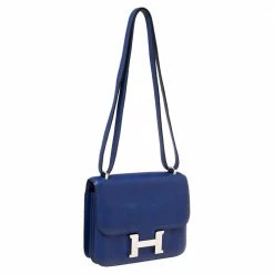 Hermes Hermès Bleu Electric Swift Leather Palladium Hardware Constance 18 Bag For Women -Deals Hermes Store luxury women hermes used handbags p601560 005