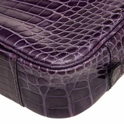 Hermes Amethyst Shiny Alligator Plume Elan 22 Bag For Women -Deals Hermes Store luxury women hermes used handbags p601752 004