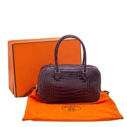 Hermes Amethyst Shiny Alligator Plume Elan 22 Bag For Women -Deals Hermes Store luxury women hermes used handbags p601752 010