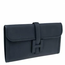 Hermes Hermès Bleu Indigo Swift Leather Elan Jige 29 Clutch For Women -Deals Hermes Store luxury women hermes used handbags p602041 006