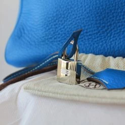 Hermes Blue Leather Palladium Hardware Birkin 35 Bag For Women -Deals Hermes Store luxury women hermes used handbags p602133 010