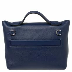 Hermes Bleu Encre Evercolor And Swift Leather Palladium Hardware 24/24 21 Bag For Women -Deals Hermes Store luxury women hermes used handbags p603313 004