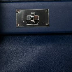 Hermes Bleu Encre Evercolor And Swift Leather Palladium Hardware 24/24 21 Bag For Women -Deals Hermes Store luxury women hermes used handbags p603313 005
