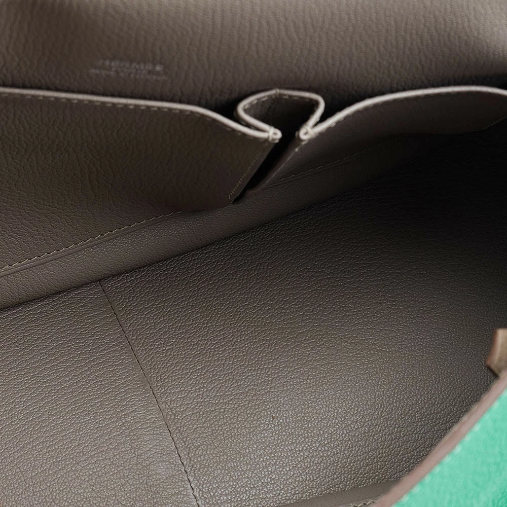 Hermes Bambou/Gris Tourterelle Togo Leather Jypsiere 34 Bag For Women 11 Hermes Bambou/Gris Tourterelle Togo Leather Jypsiere 34 Bag For Women - Image 9