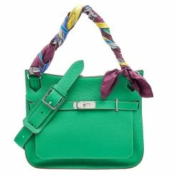 Hermes Bambou/Gris Tourterelle Togo Leather Jypsiere 34 Bag For Women