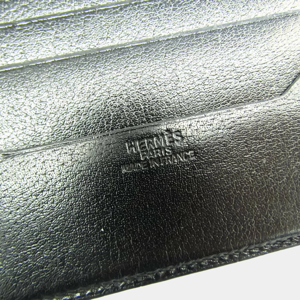 Hermes Osaka Unisex Buffalo Leather Bill Wallet (bi-fold) Black BF541069 For Women 9 Hermes Osaka Unisex Buffalo Leather Bill Wallet (bi-fold) Black BF541069 For Women - Image 7
