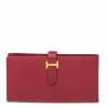 Hermes Hermés Rose Imperial Epsom Leather Bearn Gusset Wallet For Women -Deals Hermes Store luxury women hermes used handbags p605917 004