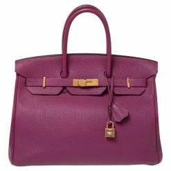 Hermes Tosca Togo Leather Special Order Gold Finished Birkin 35 Bag For Women