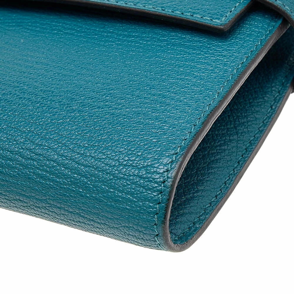 Hermes Vert Bosphore Chevre Mysore Leather Kelly Classic Wallet For Women 13 Hermes Vert Bosphore Chevre Mysore Leather Kelly Classic Wallet For Women - Image 11
