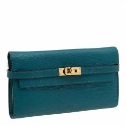 Hermes Vert Bosphore Chevre Mysore Leather Kelly Classic Wallet For Women 16 Hermes Vert Bosphore Chevre Mysore Leather Kelly Classic Wallet For Women -Deals Hermes Store luxury women hermes used handbags p606397 010