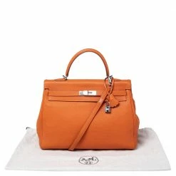 Hermes Orange Togo Leather Palladium Hardware Kelly Retourne 35 Bag For Women -Deals Hermes Store luxury women hermes used handbags p606425 007
