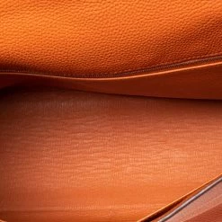 Hermes Orange Togo Leather Palladium Hardware Kelly Retourne 35 Bag For Women -Deals Hermes Store luxury women hermes used handbags p606425 008