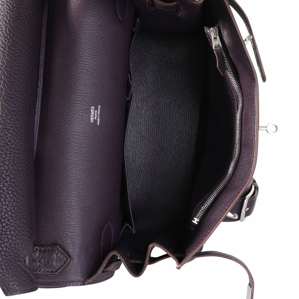 Hermes Purple Clemence Leather Jypsiere 28 Shoulder Bag For Women 9 Hermes Purple Clemence Leather Jypsiere 28 Shoulder Bag For Women - Image 7