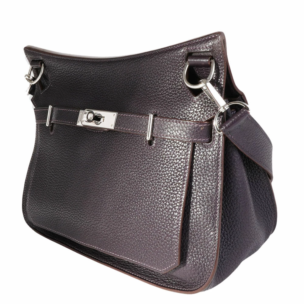 Hermes Purple Clemence Leather Jypsiere 28 Shoulder Bag For Women 4 Hermes Purple Clemence Leather Jypsiere 28 Shoulder Bag For Women - Image 2
