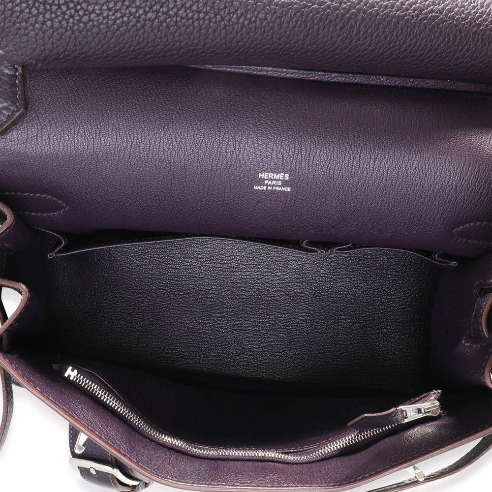 Hermes Purple Clemence Leather Jypsiere 28 Shoulder Bag For Women 8 Hermes Purple Clemence Leather Jypsiere 28 Shoulder Bag For Women - Image 6