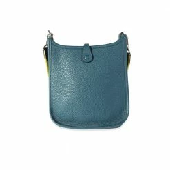 Hermes Blue Clemence Leather Amazone Evelyne TPM Shoulder Bag For Women -Deals Hermes Store luxury women hermes used handbags p606748 005