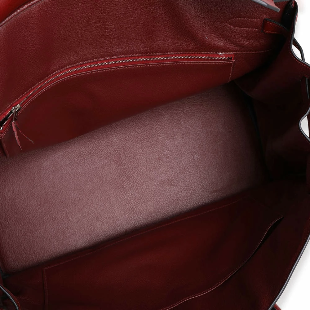 Hermes Red Clemence Leather Palladium Hardware Birkin 40 Bag For Women 7 Hermes Red Clemence Leather Palladium Hardware Birkin 40 Bag For Women - Image 5