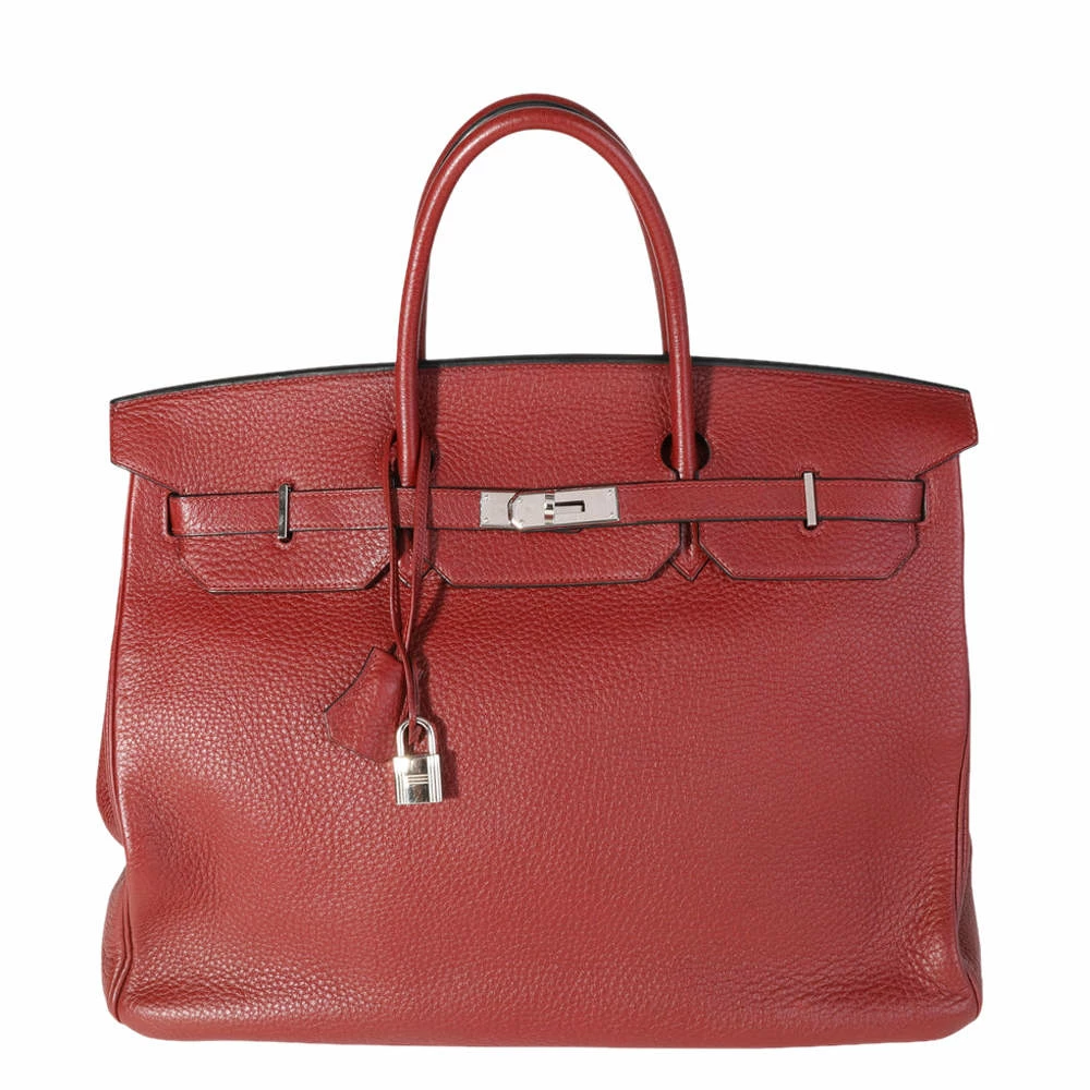 Hermes Red Clemence Leather Palladium Hardware Birkin 40 Bag For Women 3 Hermes Red Clemence Leather Palladium Hardware Birkin 40 Bag For Women
