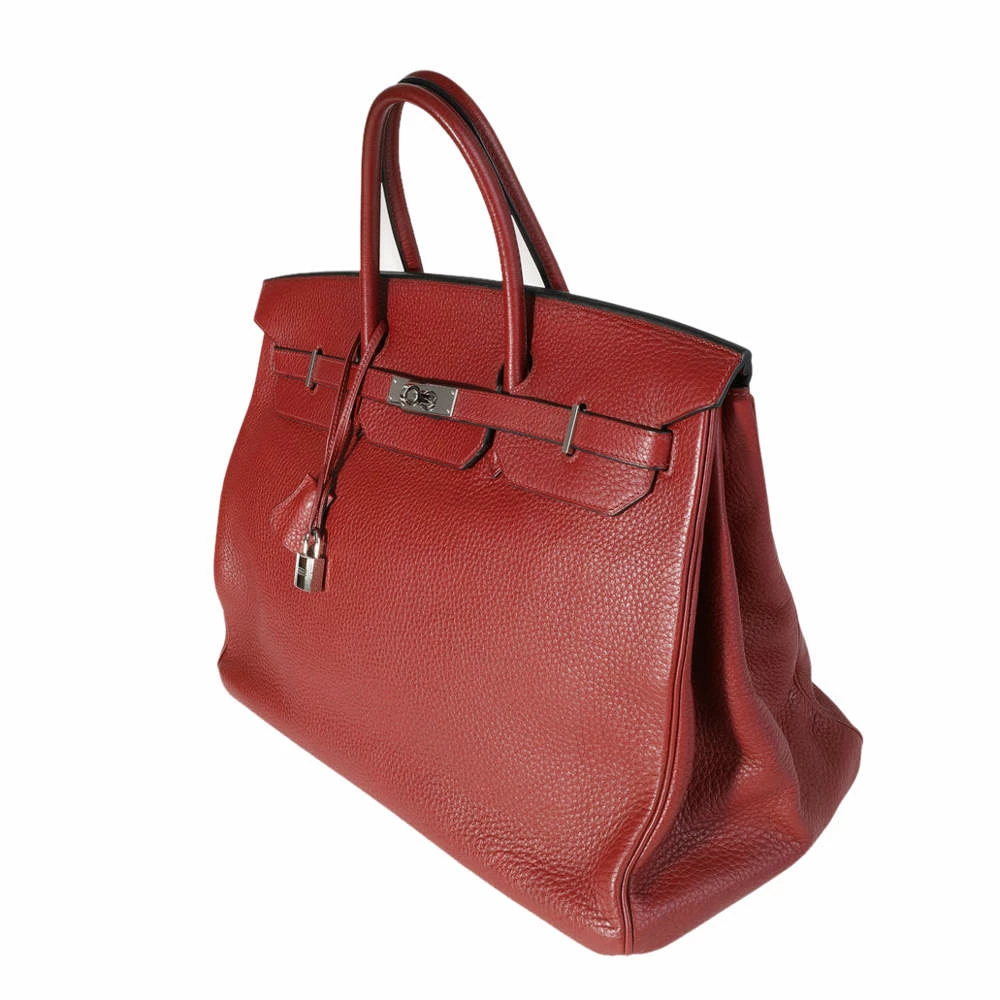 Hermes Red Clemence Leather Palladium Hardware Birkin 40 Bag For Women 4 Hermes Red Clemence Leather Palladium Hardware Birkin 40 Bag For Women - Image 2