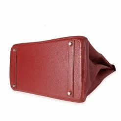 Hermes Red Clemence Leather Palladium Hardware Birkin 40 Bag For Women 14 Hermes Red Clemence Leather Palladium Hardware Birkin 40 Bag For Women -Deals Hermes Store luxury women hermes used handbags p610832 014