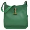 Hermes Green Courchevel Leather Vespa PM Bag For Women -Deals Hermes Store luxury women hermes used handbags p61447 001