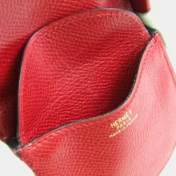 Hermes Bourgogne Unisex Courchevel Leather Coin Purse/coin Case Red Col BF542114 For Women -Deals Hermes Store luxury women hermes used handbags p614573 002