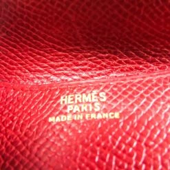Hermes Bourgogne Unisex Courchevel Leather Coin Purse/coin Case Red Col BF542114 For Women -Deals Hermes Store luxury women hermes used handbags p614573 003