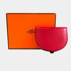 Hermes Bourgogne Unisex Courchevel Leather Coin Purse/coin Case Red Col BF542114 For Women -Deals Hermes Store luxury women hermes used handbags p614573 008