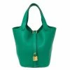 Hermes Hermès Menthe Togo Leather Picotin Lock 18 Bag For Women