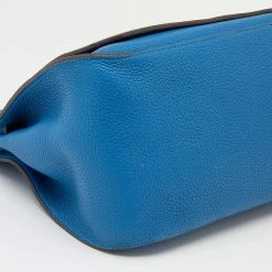 Hermes Bleu Izmir Togo Leather Palladium Hardware Jypsiere 34 Bag For Women -Deals Hermes Store luxury women hermes used handbags p621986 011
