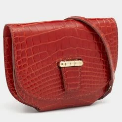 Hermes Geranium Alligator Mini Convoyeur Bag For Women -Deals Hermes Store luxury women hermes used handbags p622828 005