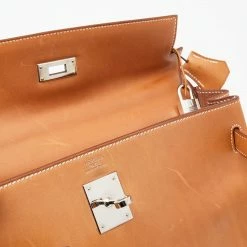 Hermes Fauve Barenia Leather Palladium Plated Kelly Retourne 32 Bag For Women -Deals Hermes Store luxury women hermes used handbags p623927 005