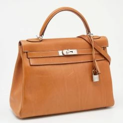 Hermes Fauve Barenia Leather Palladium Plated Kelly Retourne 32 Bag For Women -Deals Hermes Store luxury women hermes used handbags p623927 011