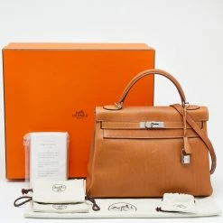 Hermes Fauve Barenia Leather Palladium Plated Kelly Retourne 32 Bag For Women -Deals Hermes Store luxury women hermes used handbags p623927 012
