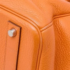 Hermes Hermès Orange Togo Leather Palladium Plated Birkin 40 Bag For Women -Deals Hermes Store luxury women hermes used handbags p623936 008
