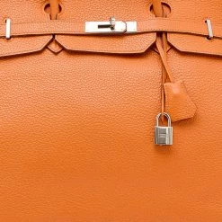 Hermes Hermès Orange Togo Leather Palladium Plated Birkin 40 Bag For Women -Deals Hermes Store luxury women hermes used handbags p623936 012