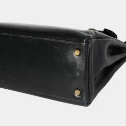 Hermes Black Box Calf Leather Vintage Retourne Kelly 32 GHW Bag For Women -Deals Hermes Store luxury women hermes used handbags p625317 003