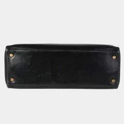 Hermes Black Box Calf Leather Vintage Retourne Kelly 32 GHW Bag For Women -Deals Hermes Store luxury women hermes used handbags p625317 007