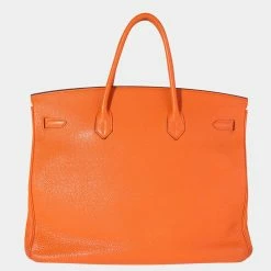 Hermes Orange Togo Leather Birkin 40 PHW Bag For Women -Deals Hermes Store luxury women hermes used handbags p625330 002