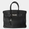 Hermes Black Togo Leather Birkin 35 PHW Bag For Women