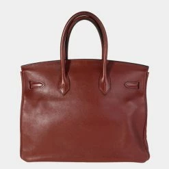 Hermes Rouge H Swift Leather Birkin 35 PHW Bag For Women -Deals Hermes Store luxury women hermes used handbags p625347 006