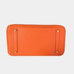 Hermes Orange Togo Leather Birkin 35 GHW Bag For Women -Deals Hermes Store luxury women hermes used handbags p625364 009