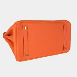 Hermes Orange Togo Leather Birkin 35 GHW Bag For Women -Deals Hermes Store luxury women hermes used handbags p625364 012