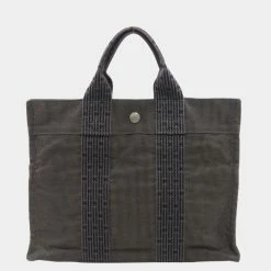 Hermes Aleline Tote PM Handbag Canvas For Women