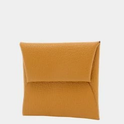 Hermes Bastia Coin Case Goat Natural Sable R Engraved For Women