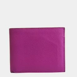 Hermes MC2 Thales Unisex Epsom Leather Wallet (bi-fold) Cyclamen BF543485 For Women