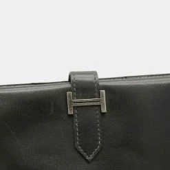 Hermes Bearn Classic Bi-Fold Long Wallet Box Calf BOX Leather Black For Women -Deals Hermes Store luxury women hermes used handbags p625698 009