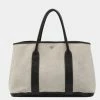 Hermes Garden PM Tote Bag Toile Ash Leather Gray Black G Engraved For Women 2 Hermes Garden PM Tote Bag Toile Ash Leather Gray Black G Engraved For Women -Deals Hermes Store luxury women hermes used handbags p625712 005